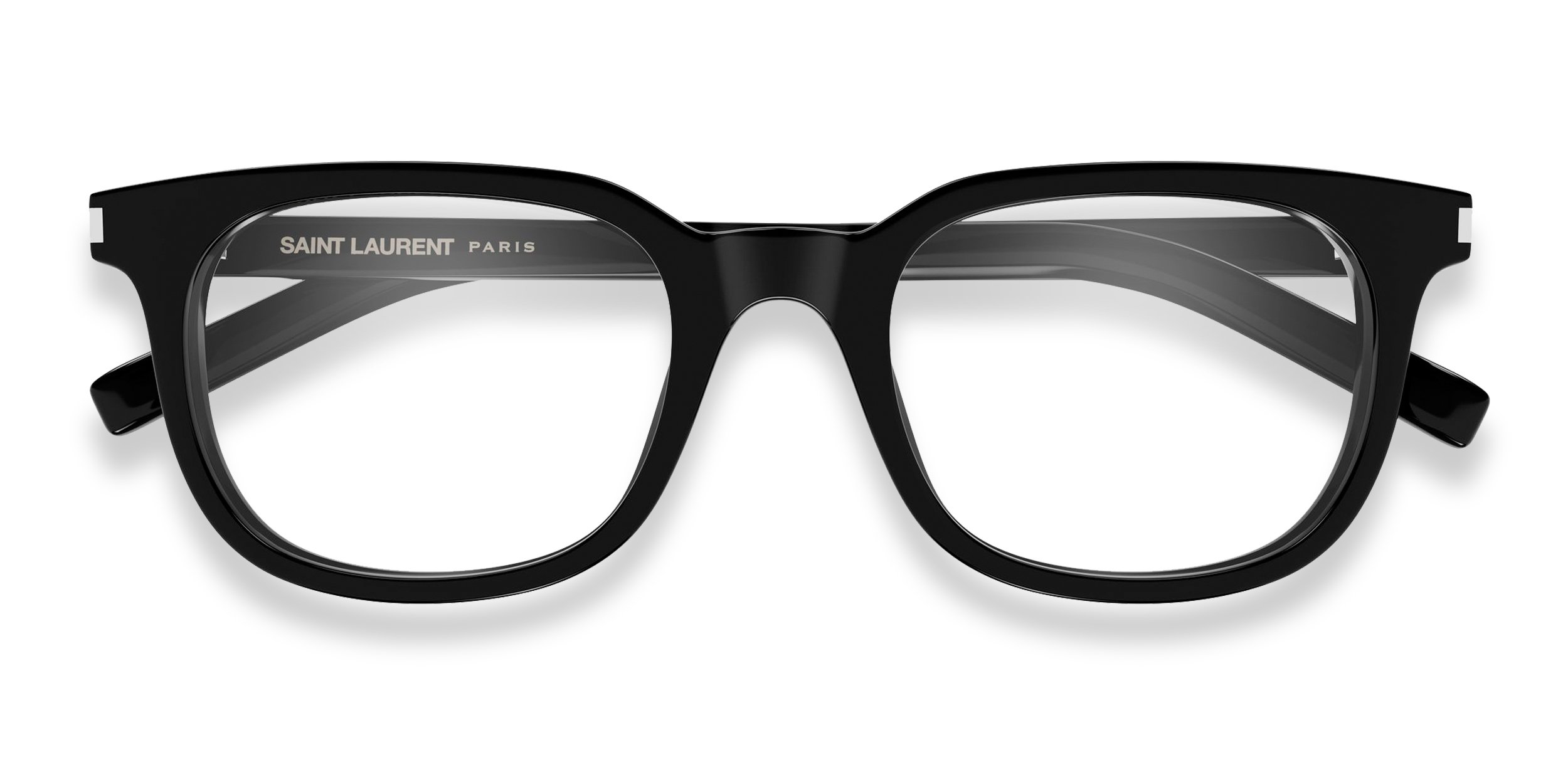 The Saint Laurent SL 840 is a narrow rectangular optical frame